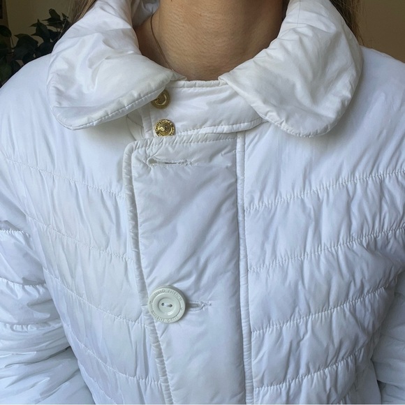 Twisted Heart Vintage White Mid Length Full Zip Warm Puffer Jacket Coat Snow M - Picture 6 of 16